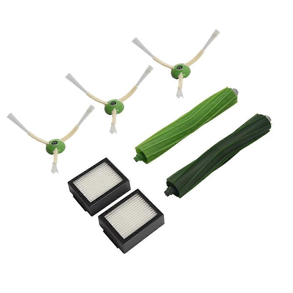 Erstatningstilbehørssett for Irobot Roomba I7 I7+/I7 Plus E5 E6 E7-serien robotstøvsuger, 2 filtre+