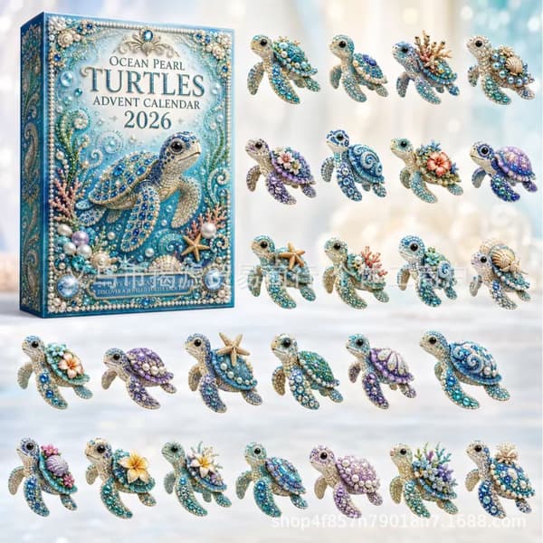 Ocean Pearl Creature Adventskalender, 24-dagars marin hängsmyckessamling blindlåda