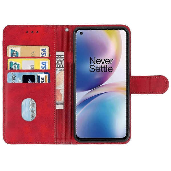 Telefondeksel i lær for OnePlus Nord 2 5G (Rød) Red