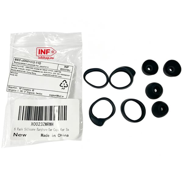Ørepropper til Samsung Galaxy Buds SM-R170, Silikone Ørepuder, Støjisolerende, 8-pak, Sort