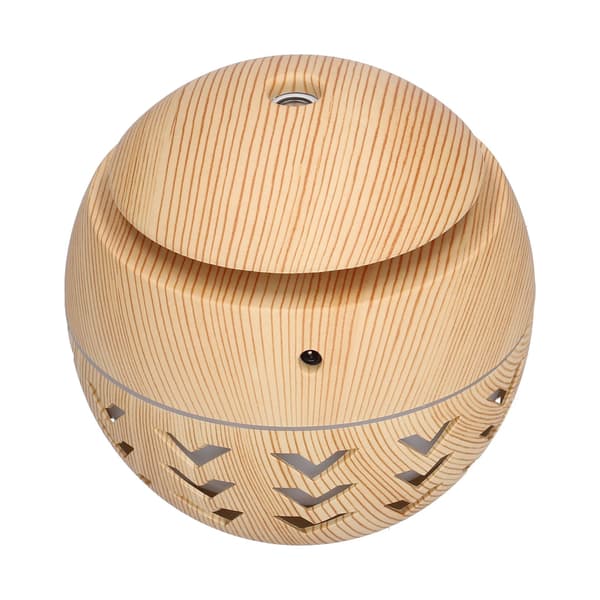 130 ml USB Aromaterapi Luftfuktare, Träkorn, 7 Färger LED-ljus, 5V 1A