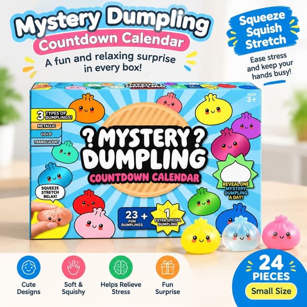 Mystery Dumpling Bag Fidget Squishy-legetøj, Baozi Blind Box, 24 stk., lille størrelse, stresslindring