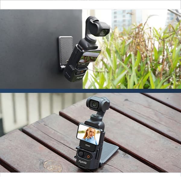 Magnetfäste för DJI Osmo Pocket 3, justerbar vinkel, 1/4-20 Arri-hål, säkert grepp