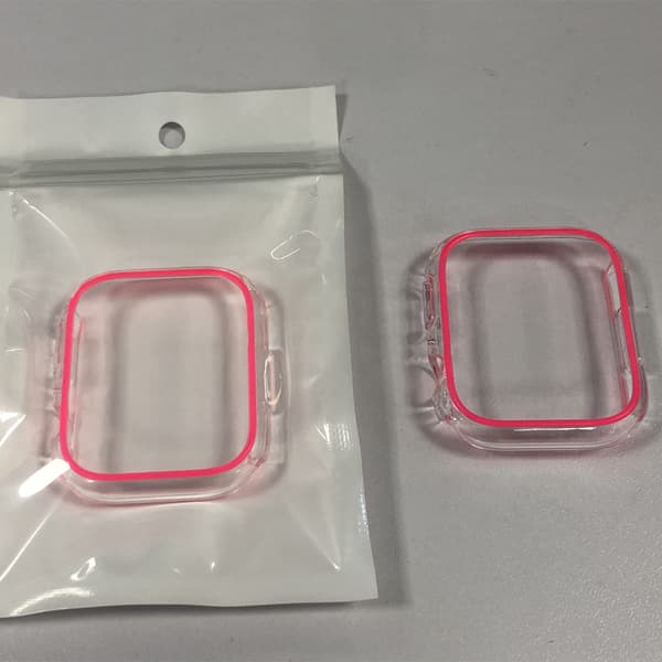 PC Bumper Case til Apple Watch Series 7/8 45mm, Selvlysende i Mørke, Stødsikker, Pink