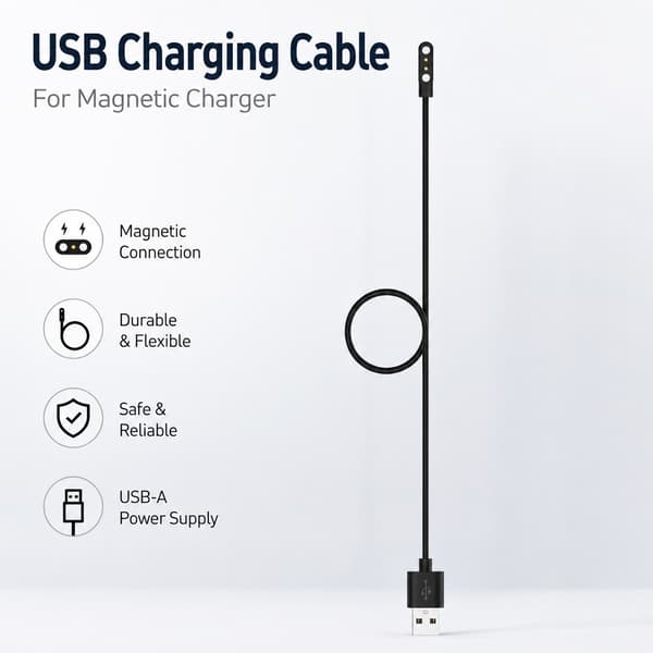 Magnetisk lader kompatibel med CMF Watch 3 Pro, 1,2 m hurtigladekabel for smartklokke