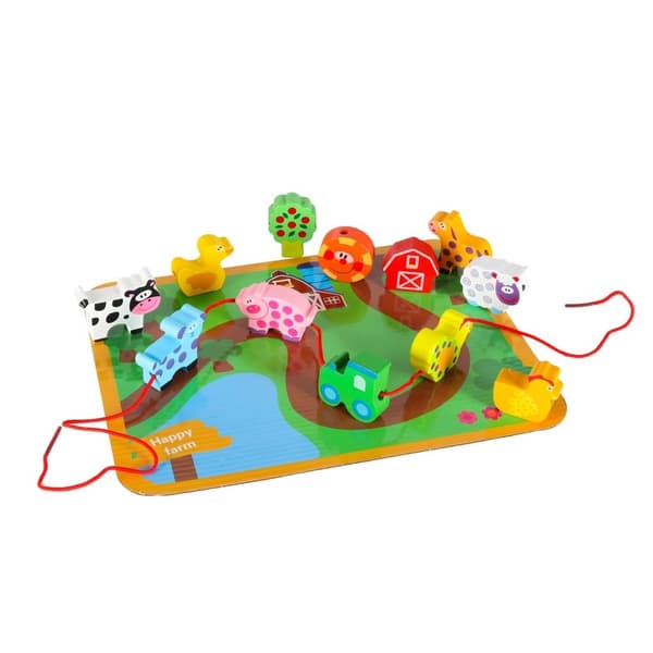 Gårdssett med treperler, pedagogisk leke for småbarn, finmotorikk