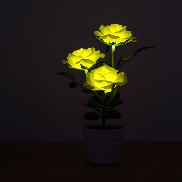 Solcellsdriven LED-simuleringsblomkruka, utomhusdekorativ för uteplats trädgård gräsmatta