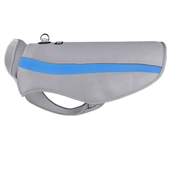 Pustende kjølevest i issilke til hund, XL, for store hunder, blå