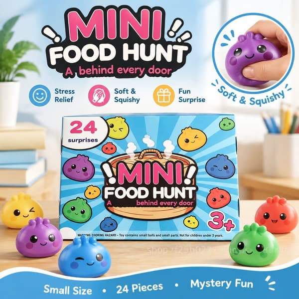 Squishy Dumpling Fidget Toy, Blind Box Stress Relief, Mjukt Lim, 24-delars Liten Storlek