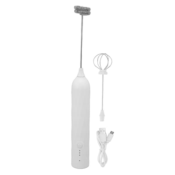 Mini Handhållen Elektrisk Äggvisp, Sladdlös Mjölkskummare, Vit, Multifunktionell Blender Visp
