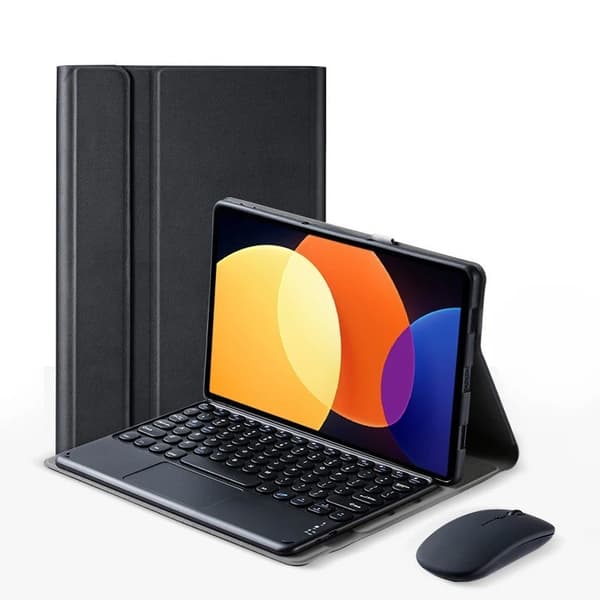 Tangentbordsfodral med pekplatta för Xiaomi Pad 6S Pro 12.4\", Bluetooth 3.0, Svart & Vit