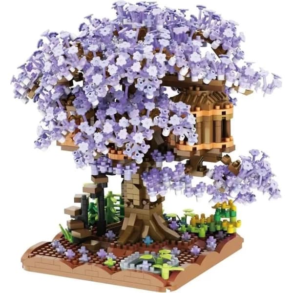DIY Mini Byggeklodser Kirsebærblomsttræ, Plast Bonsai, til Voksne