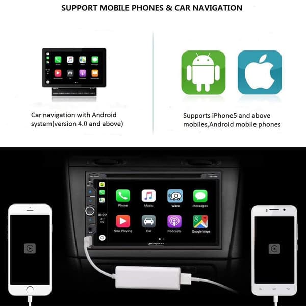 USB CarPlay-dongelisovitin Android 4.2+ -käyttöjärjestelmälle, langallinen Android Auto ja peilaus