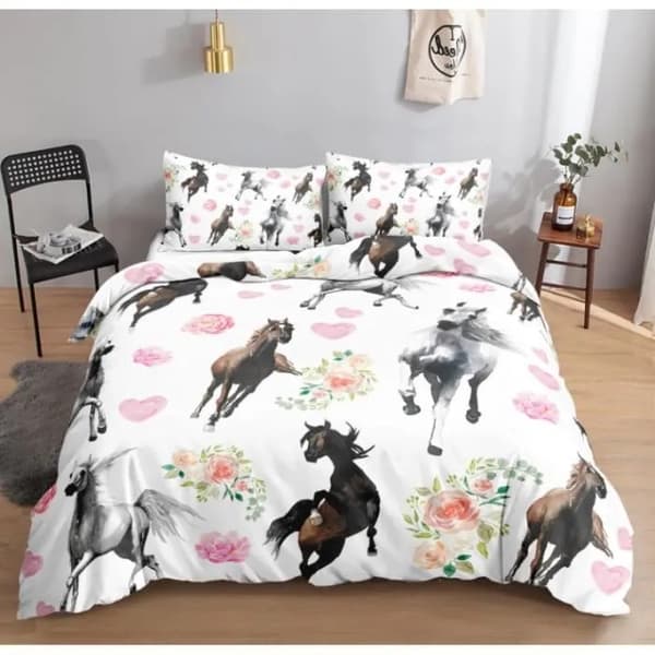 Färgglatt valptryck sängkläder set 200*200 cm, 3 delar, dragkedja