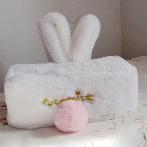 Mjuk pappersboxhållare, vit, rektangulär 26x10x10 cm, modern inredning för hem och kontor