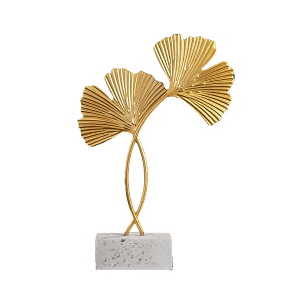 Järn Guldblad Träd Ornament, Skrivbordskonstdekoration, 21x14cm, Heminredning