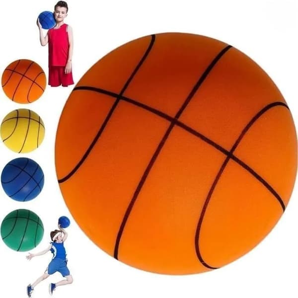 Tyst basketboll, orange, 24 cm, skum med hög densitet, tyst studs, inomhuslek