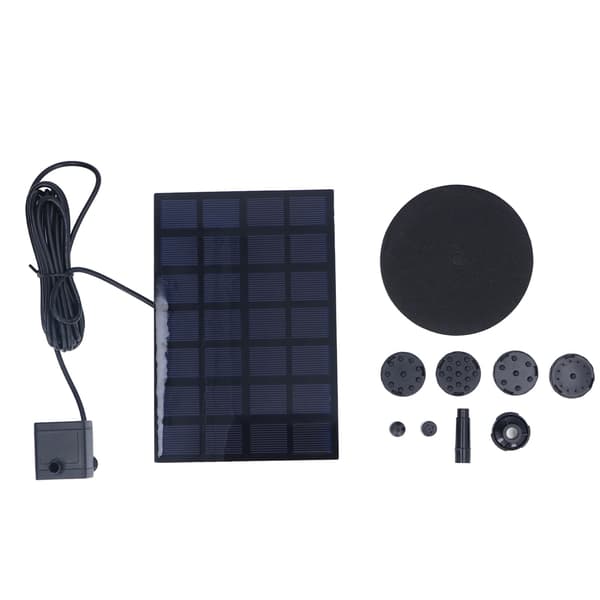 Soldrevet flydende springvand til fuglebad dam pool, 7V 2.5W, multifunktionel