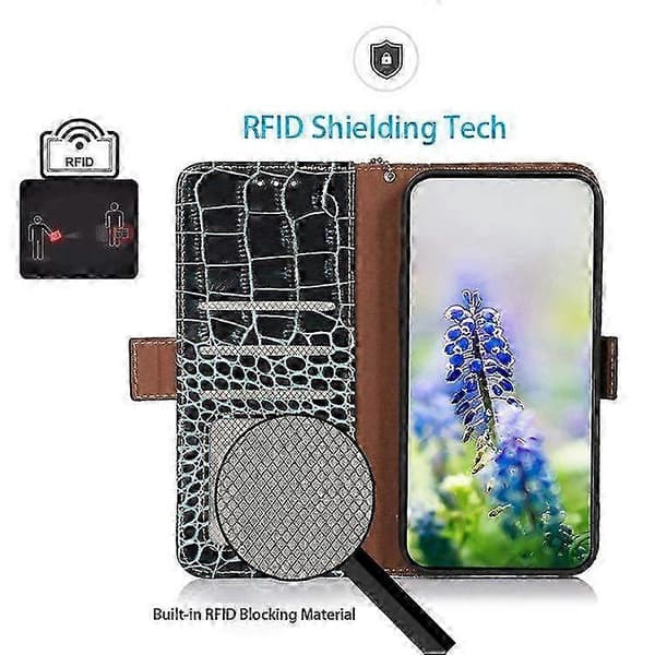 RFID Äkta Läderplånbok Telefonfodral Kompatibelt med iPhone 16 Plus Skal Green
