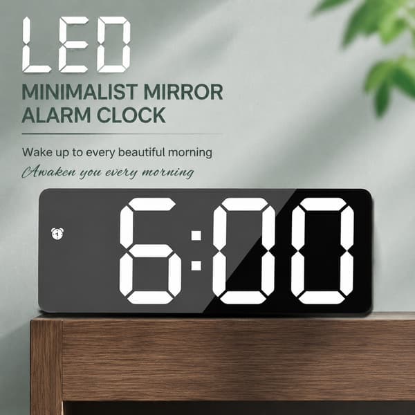 LED Digital Väckarklocka, Batteri- och Plug-In Dubbelanvändning, Plast, Enkel Stil Jx012 blue shell white light