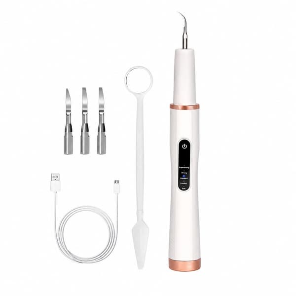 Ultralyds tandstensfjerner, hvid, 4 rensehoveder, 5 tilstande, 31000 VPM, IPX6 White