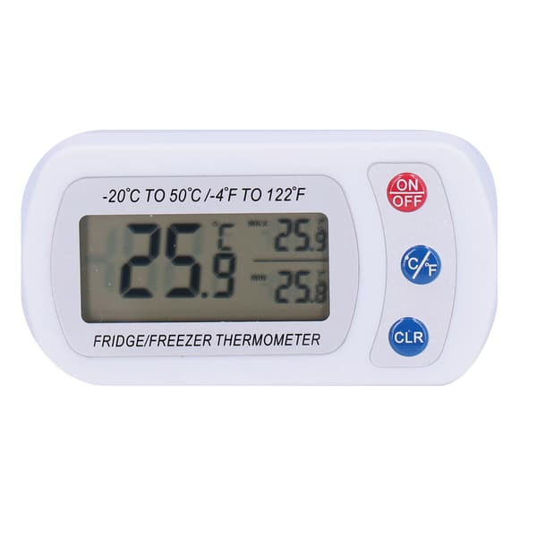 Vattentät kylskåpstermometer med digital display, krok, elektronisk temperaturmätare