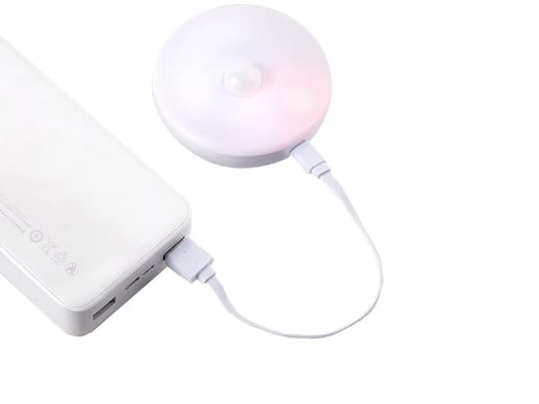LED Natlampe med Bevægelsessensor, Skumring til Daggry, Trappelys, Genopladelig, Klæbende