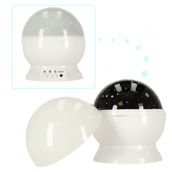Stjerneprojektor for barn, Galaxy nattlys, USB/batteri, Fargerike stjerner, Roterende, Barnerom