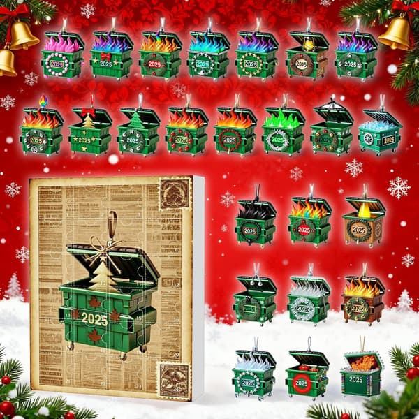 Julkalender med nedräkning, 24-dagars 2D akrylornamentset, stil C