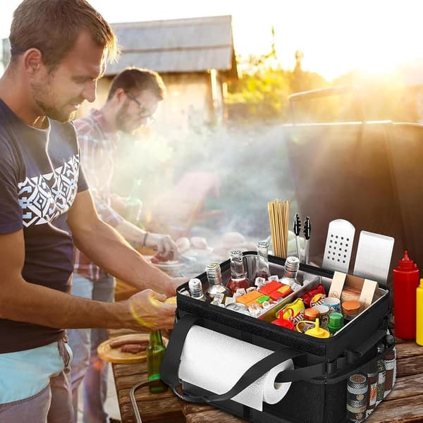 Stor Isoleret Picnictaske, Sammenklappelig Køletaske til Camping, Strand & Grill