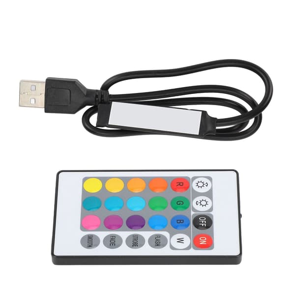 USB Bluetooth RGB lysbåndscontroller, fjernbetjening, til 4-benede 5V LED-lysbånd