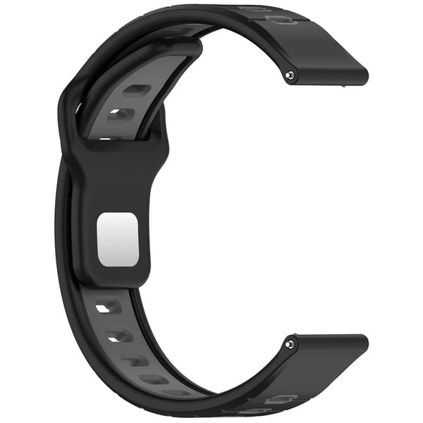 Silikoneurrem kompatibel med Huami Amazfit Helio Strap, sort og grå, tofarvede vandrette striber
