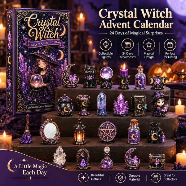 Magic Crystal Witch julnedräkningskalender, 28x22x3,5 cm PVC-blindbox PVC 3D Model 28x22x3.5cm