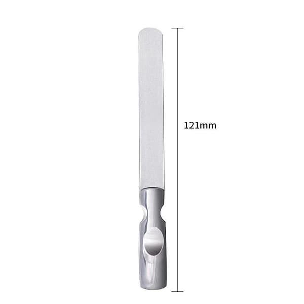 Neglefil i rustfritt stål, sølv, 121x11 mm, jevn og skånsom filing