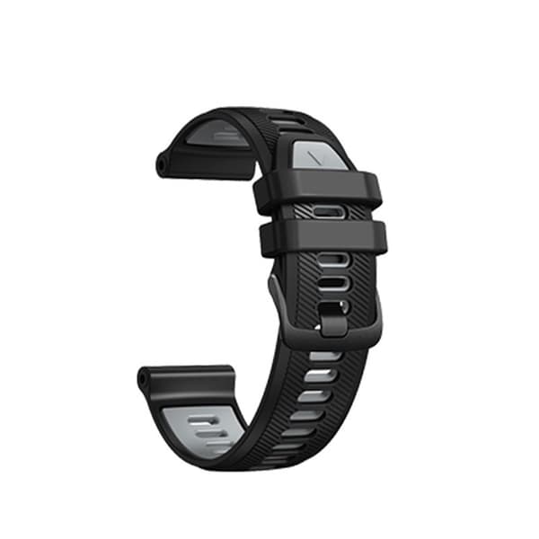 Silikonklokkerem for Garmin, 22mm, Svart+Grå, Pustende, Justerbar
