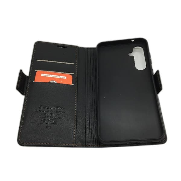 PU læder kortholder kickstand cover til Samsung Galaxy S23 FE - Sort