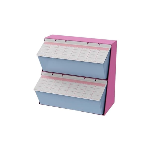 Bordplade Te-pose Opbevaringsboks, PP, Klaplåg, 12 Rum, Kontor- & Hjemmeorganisator Rose red blue