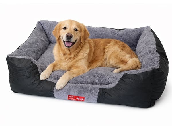 Blød hundeseng sofa, plys kæledyrssofa, vaskbart betræk, mellemstore til store hunde Large