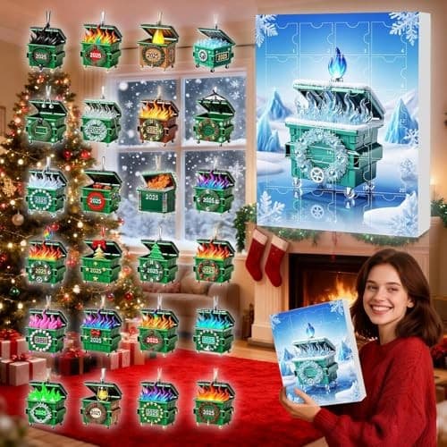 Julkalender med prydnader, 24-dagars 2D akryl, stil E