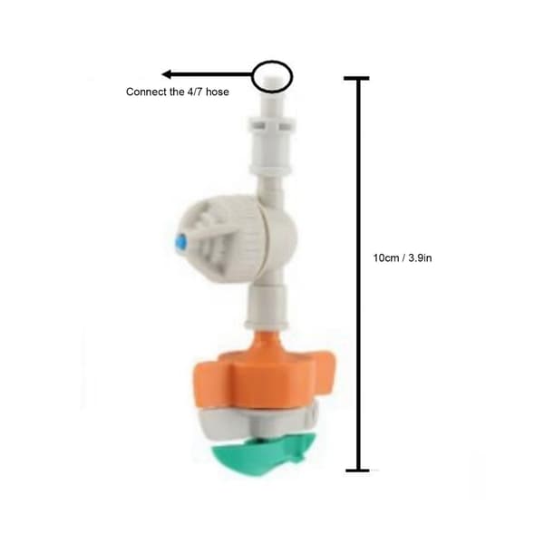 Roterande Sprinklermunstyckesset, 10-pack, Anti-dropp, 4/7 Slangkoppling för Trädgårdsbevattning