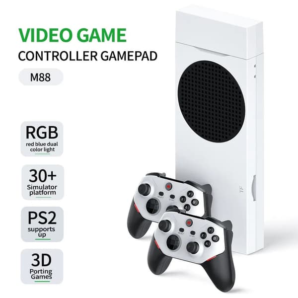 M88 TV-spelkonsol, Ultra HD-utgång, 2 trådlösa handkontroller, stöder PS2- och 3D-spel 256G