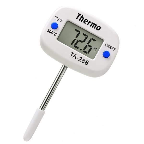 Digital kökstermometer med sond, rostfritt stål, LCD-display, upp till 300°C