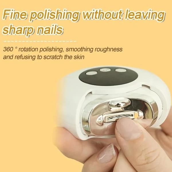 2-i-1 Elektrisk Nagelfil för Bebisar, LED-ljus & Display, Baby Nagelklippare