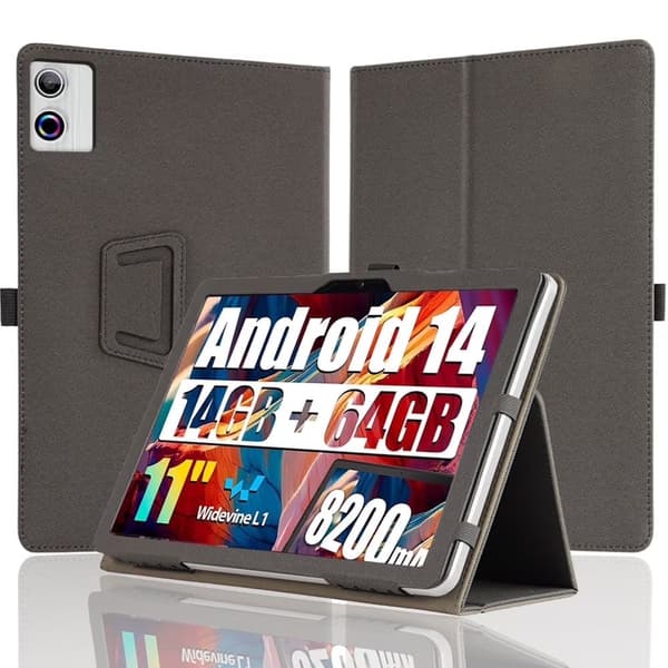 Etui til BESTSKI A7 11\" Tablet, PU-læder standercover med håndrem, beskyttende