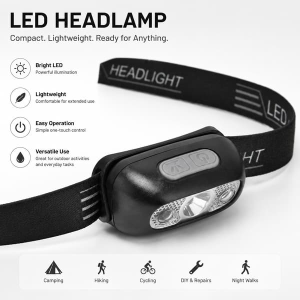 Mini USB Genopladelig LED Pandelampe, Gestussensor, Udendørs til Cykling Fiskeri Løb