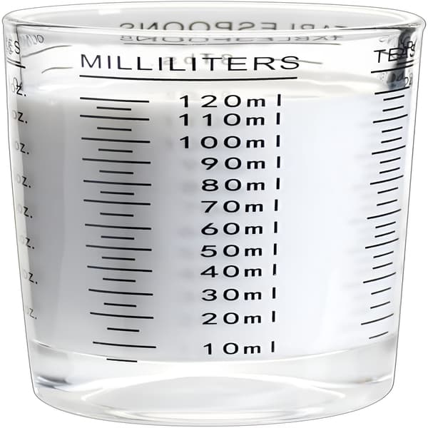 Glasmålebæger 4oz/120ml, Rød, Tungt Espresso Shotglas, Væske, Letlæseligt