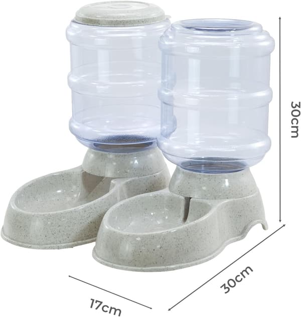 Skylos 3.5L Automatisk Kæledyrsfoder- og Vanddispenser Sæt, Gravitationsfoderdispenser & Vandskål med Låg og Skridsikker Base til Katte og Hunde Feeder + water feeder