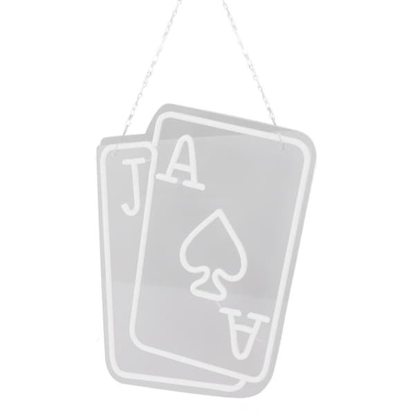 Poker LED Neonskylt, Spelkort Väggdekor för Sovrum Casino Bar Spelrum, J Poker