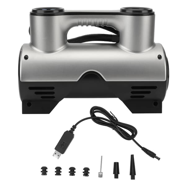 12V 120W Elektrisk Luftpumpe, Digitalt Display, USB-opladning, LED-lys, til Bildæk