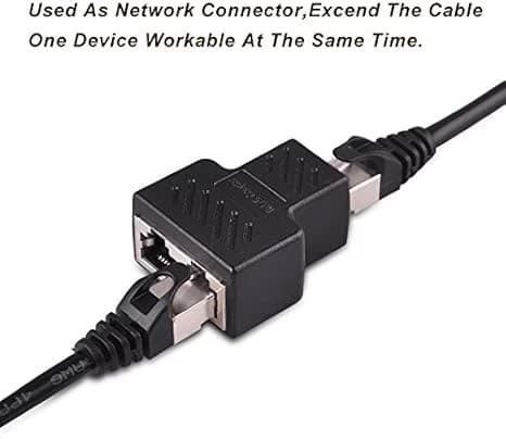 RJ45 Ethernet-splitter 1 till 2, guldpläterad LAN-adapter, Cat5 Cat6, metallhölje, 2-pack
